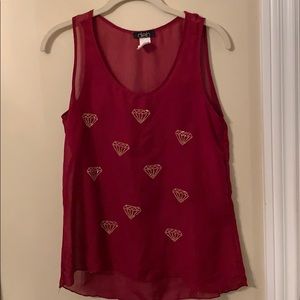 Sheer bedazzled top